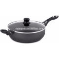 Antiadherente Jumbo Cooker / Saute Pan Grey 11 pulgadas (5.5-Quart) - Deep Frying Pan Utensilios de Cocina con Tapa de Vidrio - Apto para el Lavaplatos por Utop